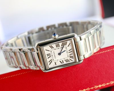 TW Factory Cartier Tank Must 33.7*25.5/29.5*22MM 316L Steel 751 Movement Silver Strap Watch
